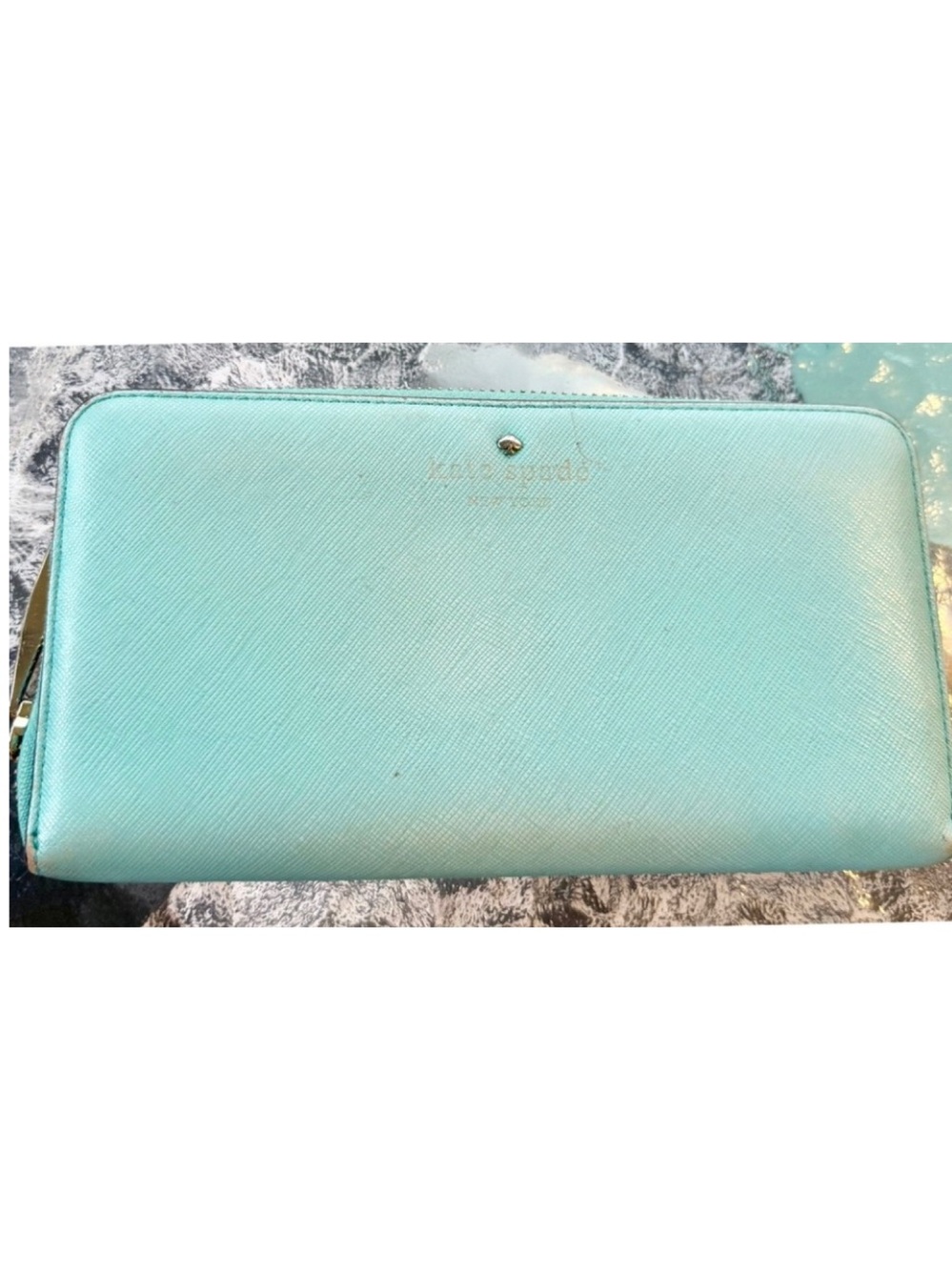Kate Spade Turquoise Zip-Around Wallet